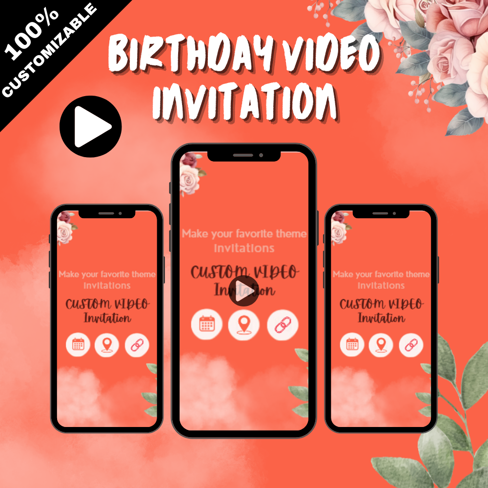 Personalized Theme Video invitation - Custom Party Video Invite