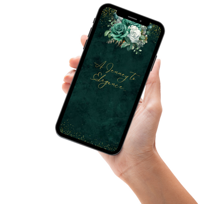 Emerald Green & Gold Quinceañera Video Invite – Elegant Digital Invitation for Your Special Day!