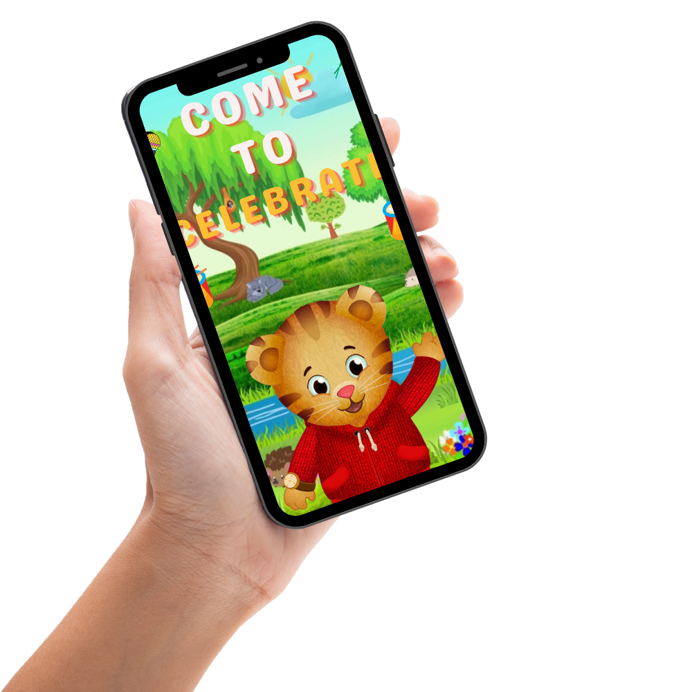 Animated Daniel Tiger Birthday Video Invitation - Kids Birthday-Theme Digital Invite