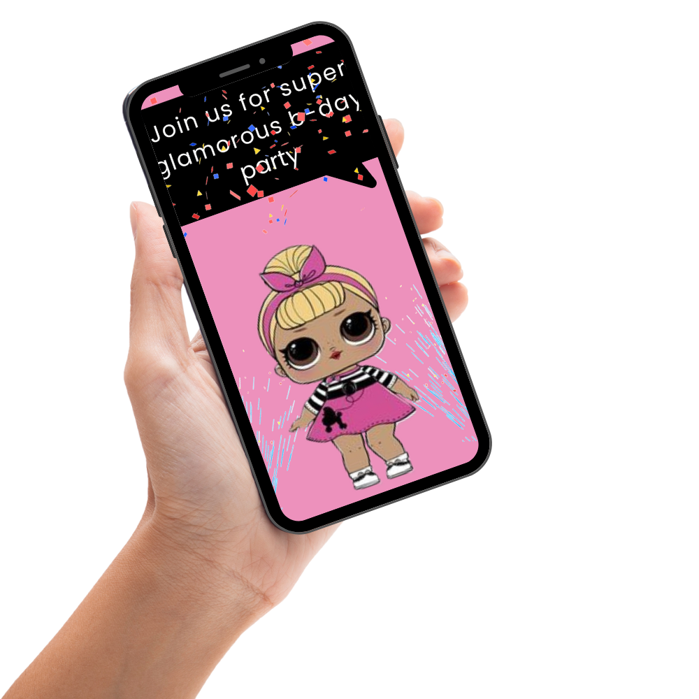 Sparkling Surprise Doll Birthday Video Invitation - Lol Surprise Doll BIrthday Digital Invite