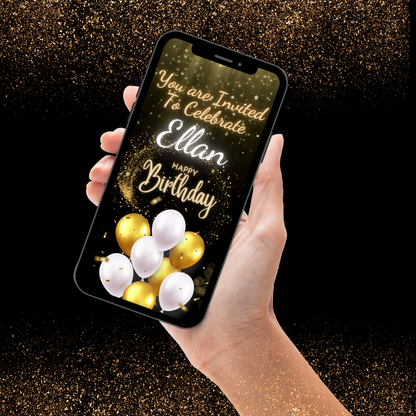 Celebrate 70 Years in Style Animated Birthday Video Invitation! - Adult Birthday Video Invites