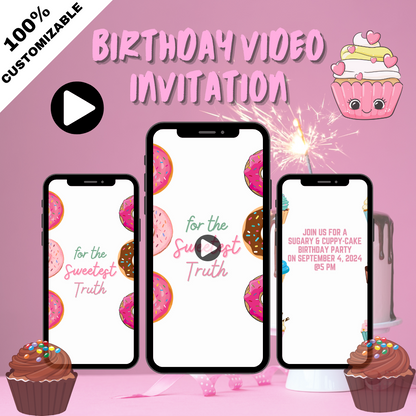 Customized Delightful Candyland Birthday Video Invitation – Personalized Birthday Video Invites