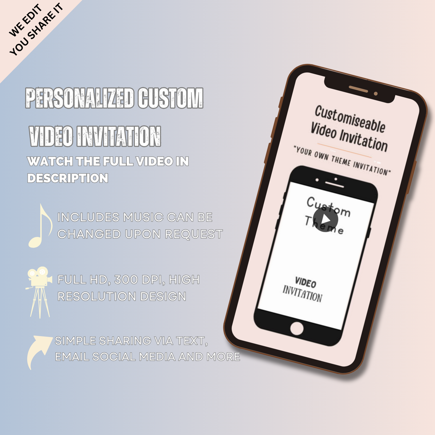 Customized Video Invitation - Unique Custom Invitation Theme Just for You!