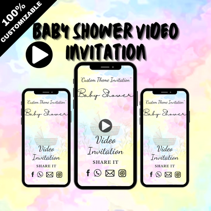 Baby Shower Customize-Theme Video Invitation - Customized Your Desire Theme Video Invitation