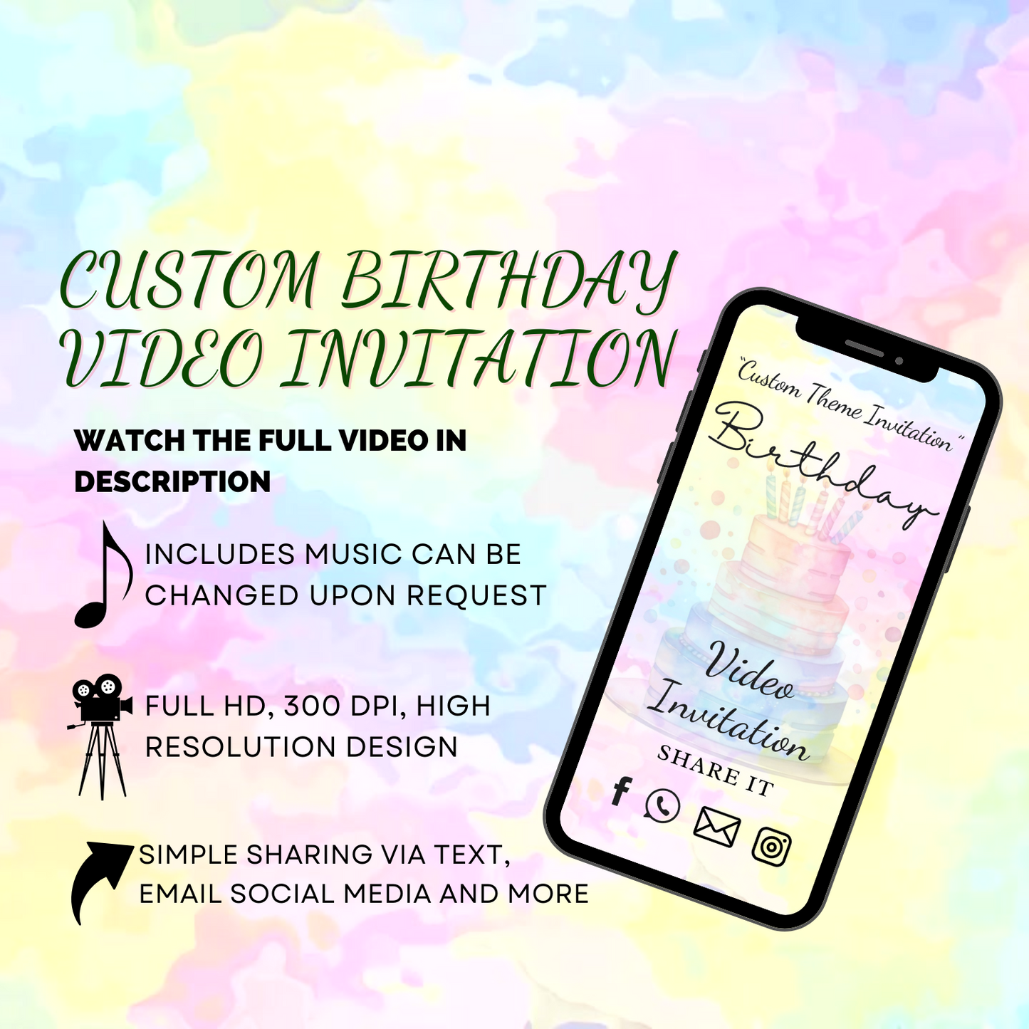 Custom Your Birthday Theme Video Invitation - Design Your Own Theme Video Invitation For Birthday!