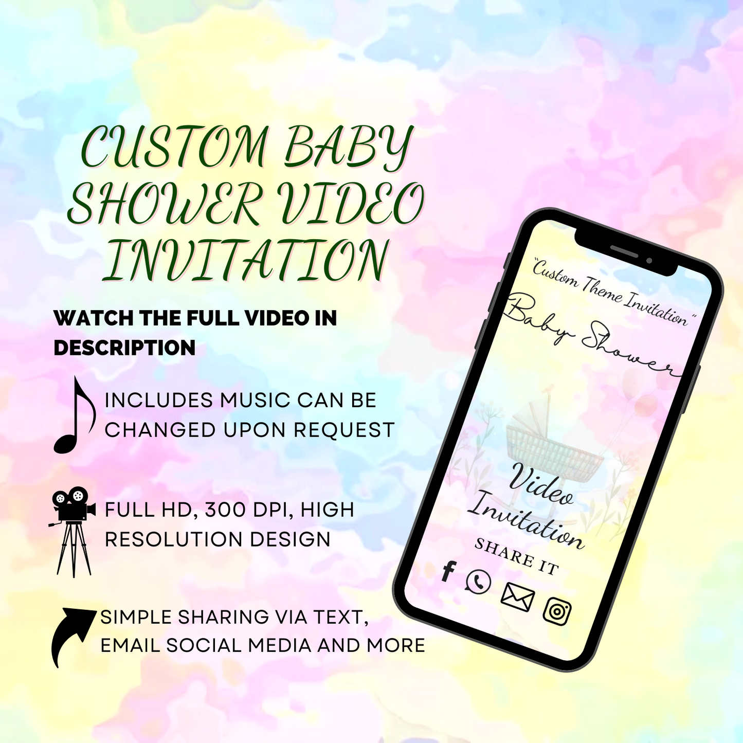 Baby Shower Customize-Theme Video Invitation - Customized Your Desire Theme Video Invitation