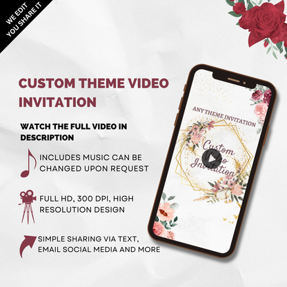 Customized Theme Video invitation - Custom Video invitation