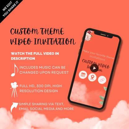 Personalized Theme Video invitation - Custom Party Video Invite