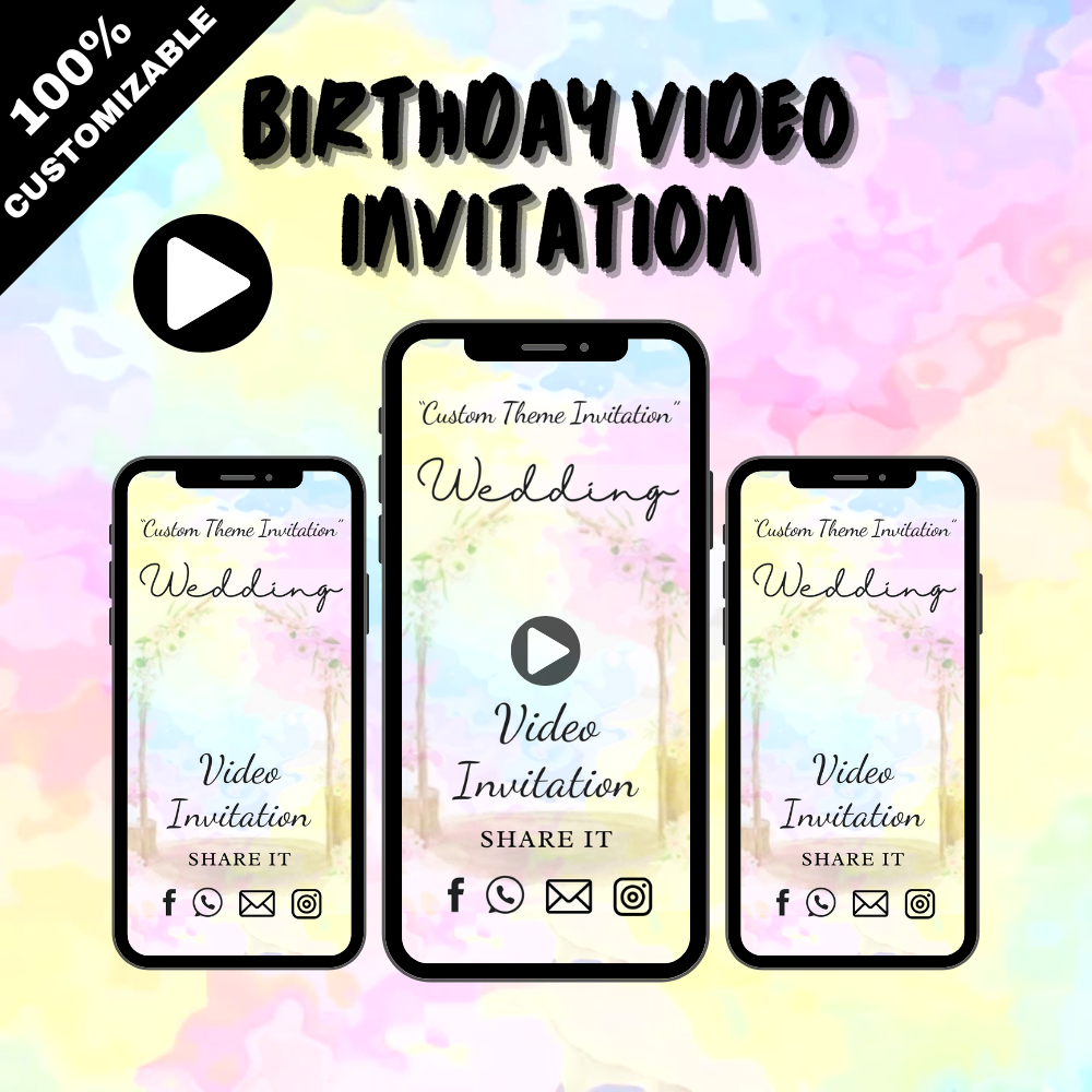 Wedding Custom Theme Video Invitation - Design Your Desire Theme Invitation For Wedding