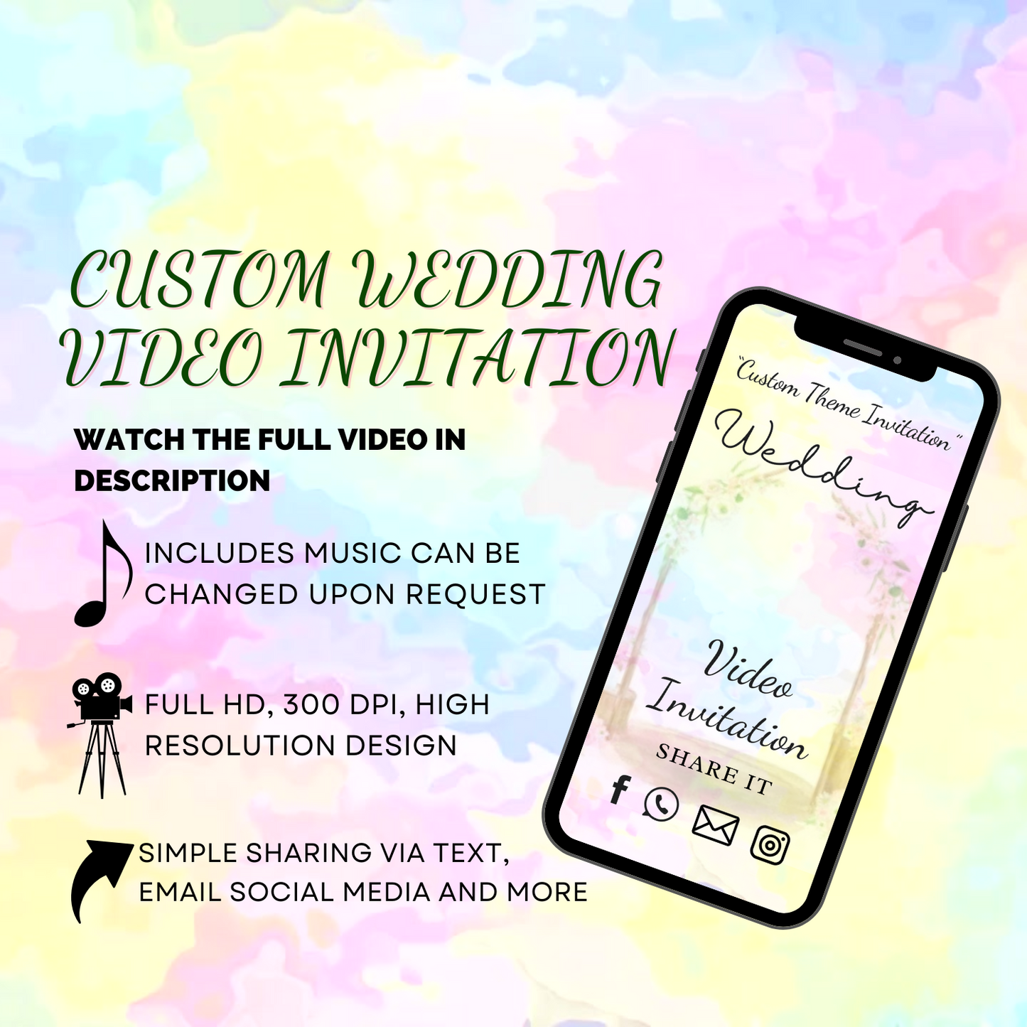 Wedding Custom Theme Video Invitation - Design Your Desire Theme Invitation For Wedding