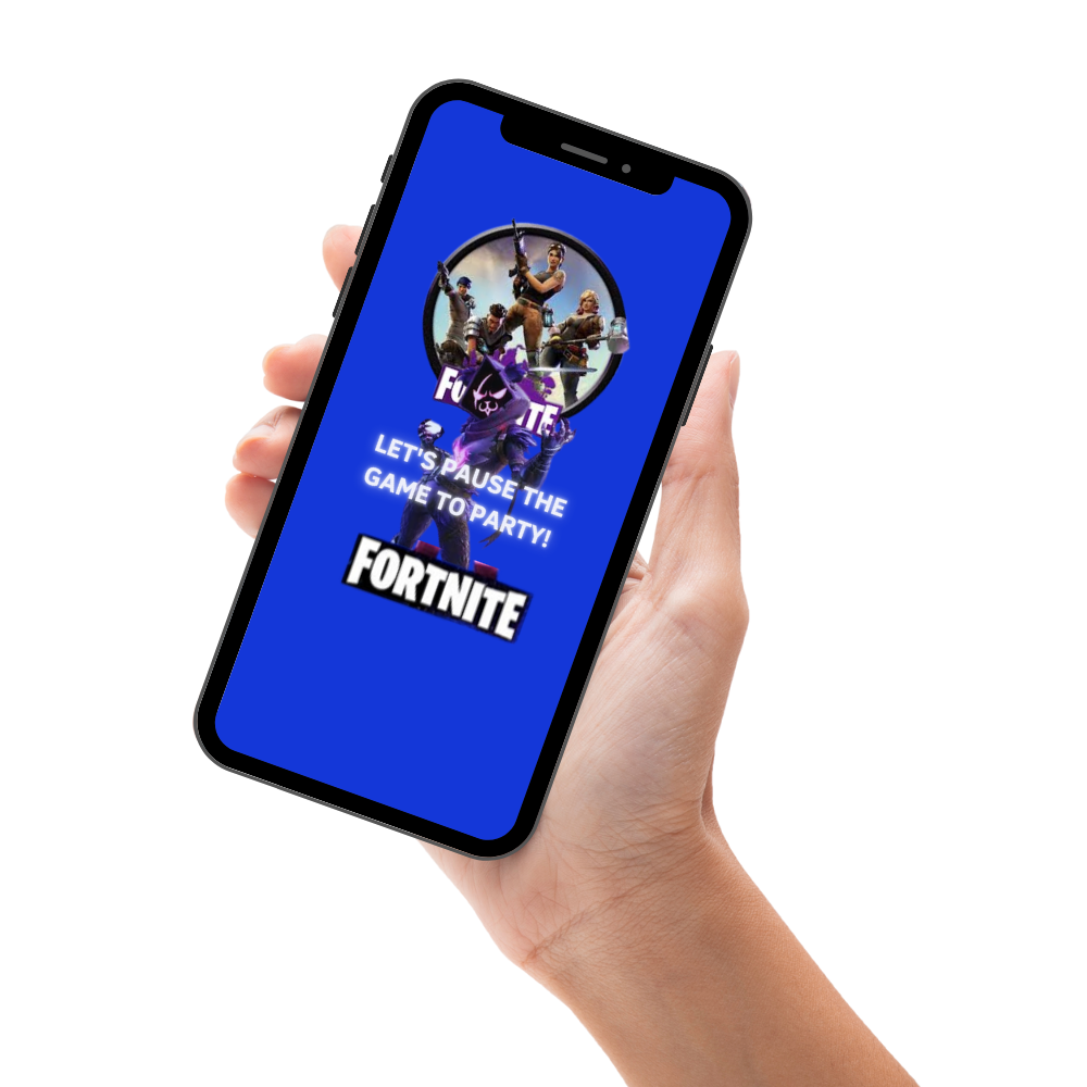 Animated Fortnite Theme Birthday Party Video Invitation - Fortnite Custom Digital Invite