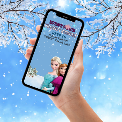 Animated Frozen-Themed Birthday Video Invitations - Custom Frozen Theme Video Invites