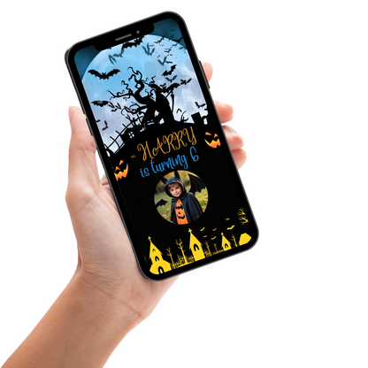 Animated Scary Halloween Party Video Invitations - Customizable Halloween-Theme Video Invites