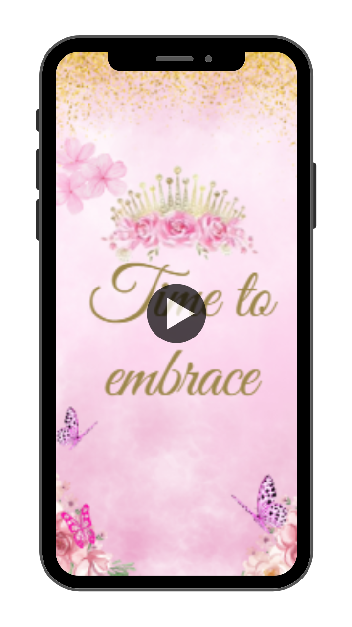 Elegant Pastel Pink & Gold Quinceañera Video Invitation - Stunning Animated Digital Invite