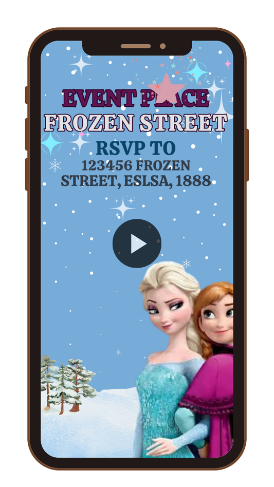 Animated Frozen-Themed Birthday Video Invitations - Custom Frozen Theme Video Invites