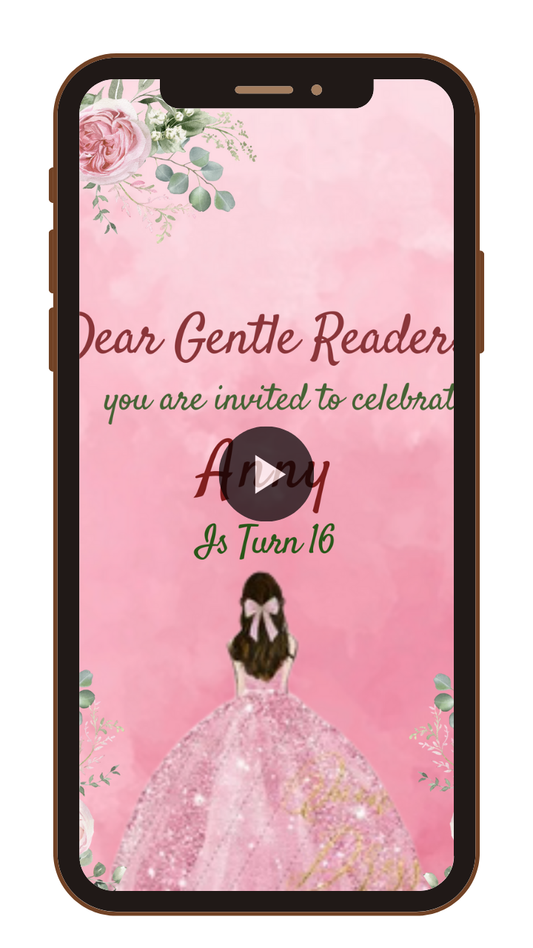 Custom Quinceanera Pink Theme Video Invitation - Animated Quinceanera Pink Theme Video Invites