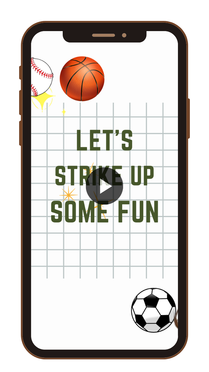 Animated Sports Theme VIdeo Invites - Custom Sports Theme Video Invitation