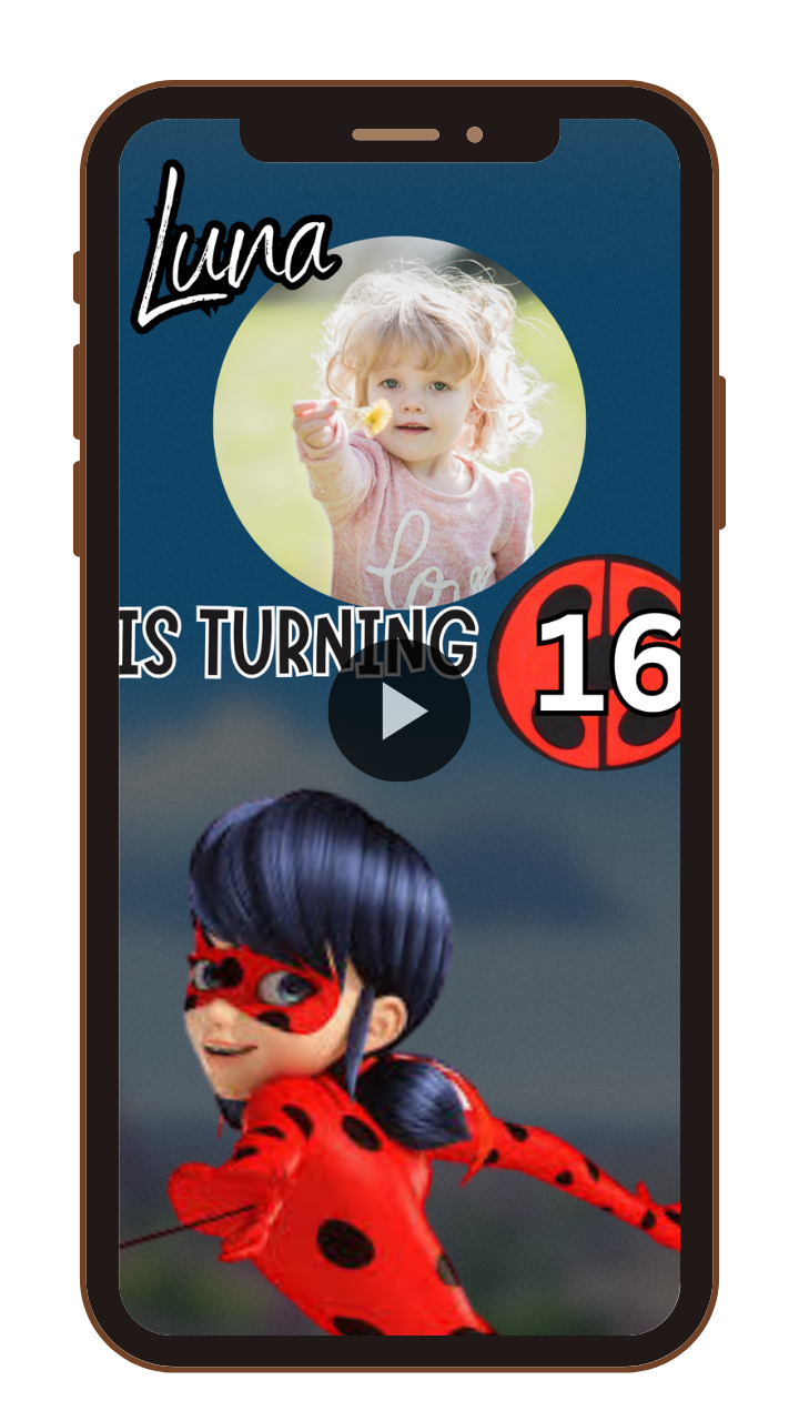 Personalized Tales of Ladybug & Cat Noir Birthday Digital Video Invitation - Animated Video Invites