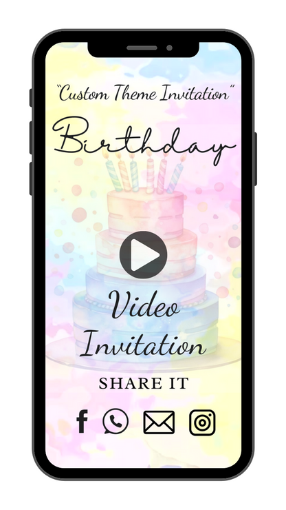 Custom Your Birthday Theme Video Invitation - Design Your Own Theme Video Invitation For Birthday!