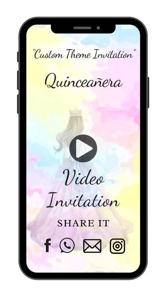 Quinceanera-Theme Custom Video Invitation - Customize Theme Video Invitation