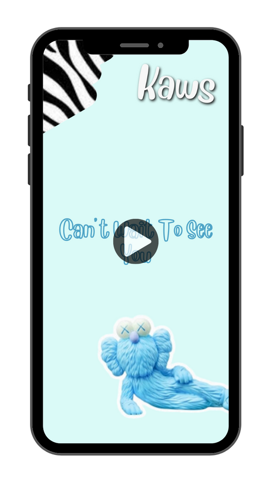 Animated Kaws Blue for Baby Shower Video Invitation - Kaws-Blue Themed Video Invitation