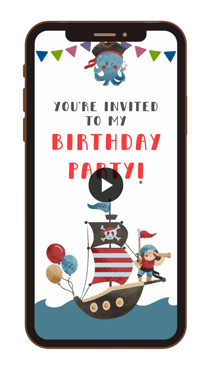 Exciting Pirate-Themed Birthday Video Invitation - Custom Animated Party Video Invite!