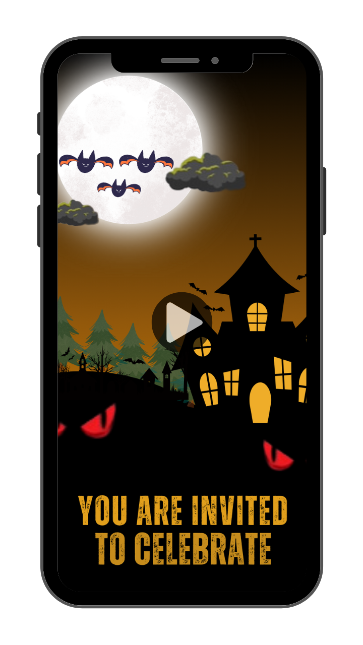 Scary Halloween-Theme Video Invitation - Custom Scary-Theme Video Invite