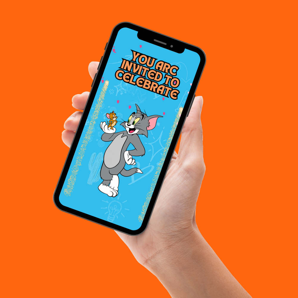 Custom Animated Tom & Jerry Birthday Video Invitation – Digital birthday Video Invites